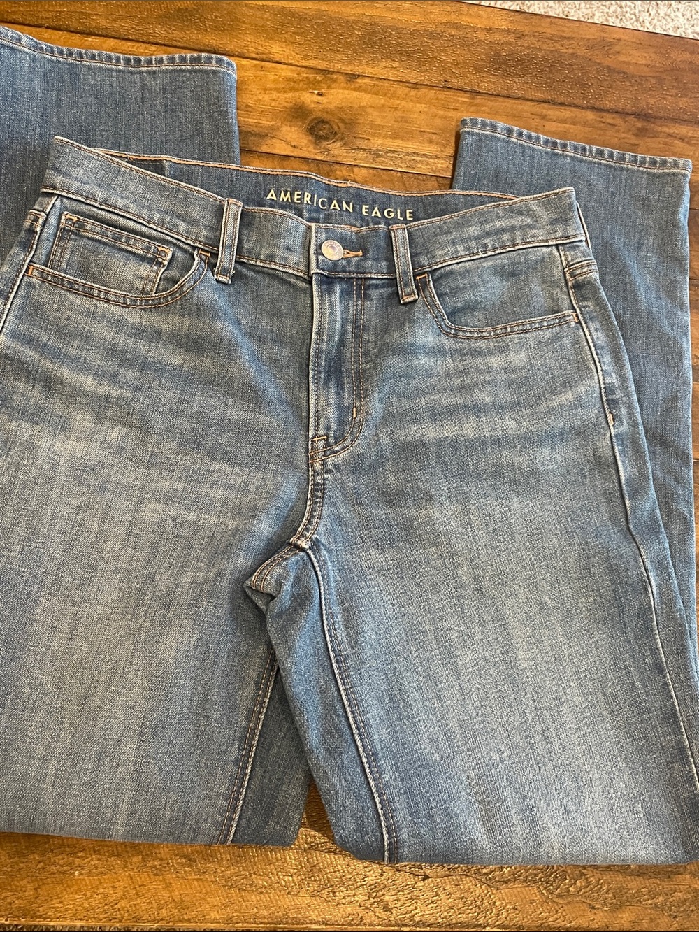 American Eagle Outfitters Light Blue Straight-Leg Jeans D37 - Picture 14 of 14